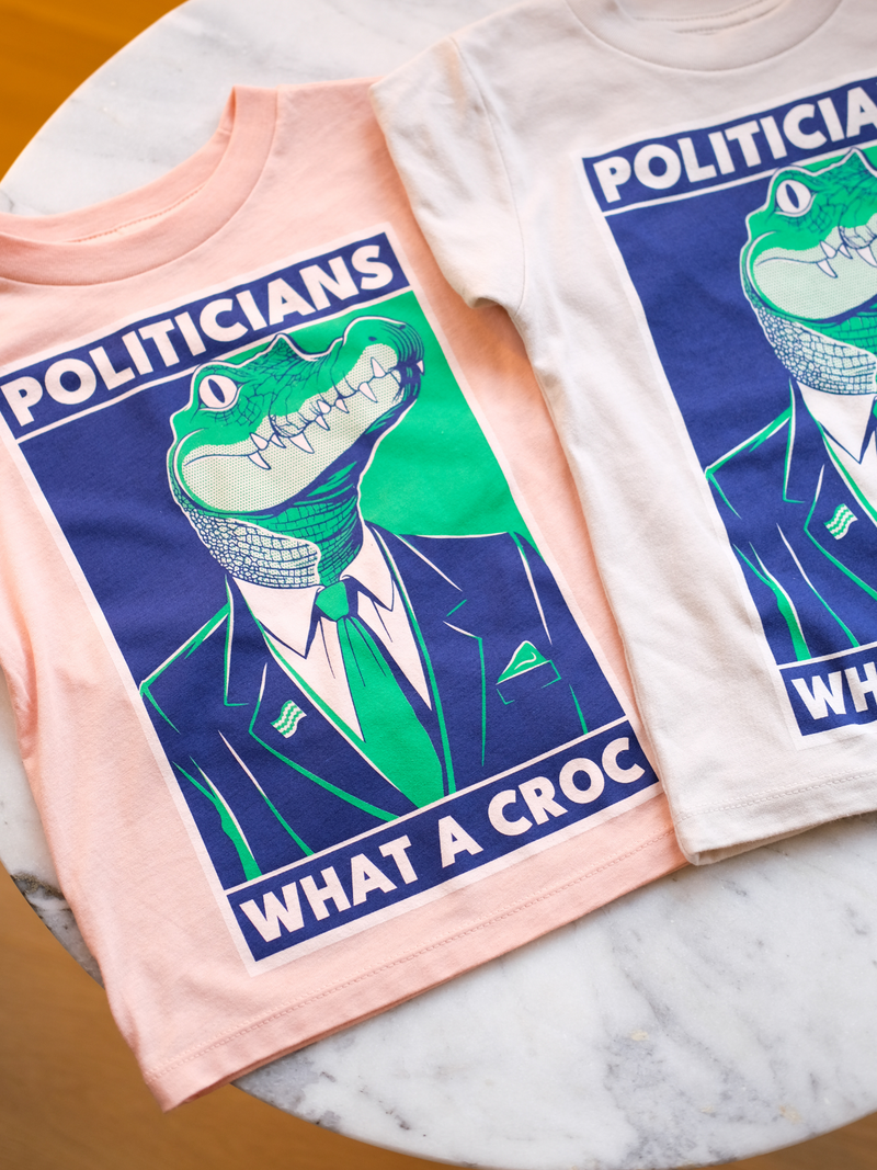 Politicians What a Croc | Kids Graphic Tee-Tees-Ambitious Kids