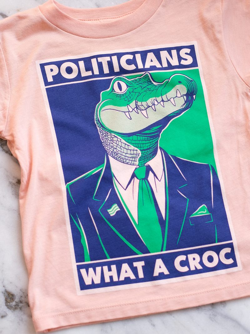 Politicians What a Croc | Kids Graphic Tee-Tees-Ambitious Kids