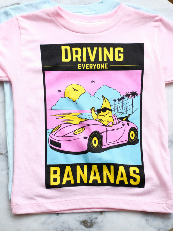 Driving Everyone Bananas | Kids Graphic Tee-Tees-Ambitious Kids