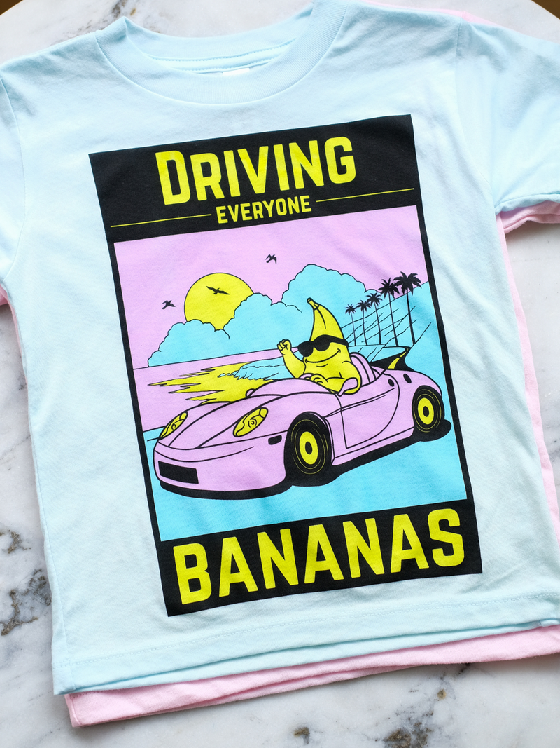 Driving Everyone Bananas | Kids Graphic Tee-Tees-Ambitious Kids