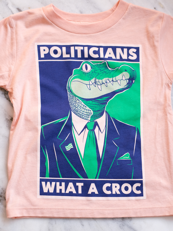 Politicians What a Croc | Kids Graphic Tee-Tees-Ambitious Kids