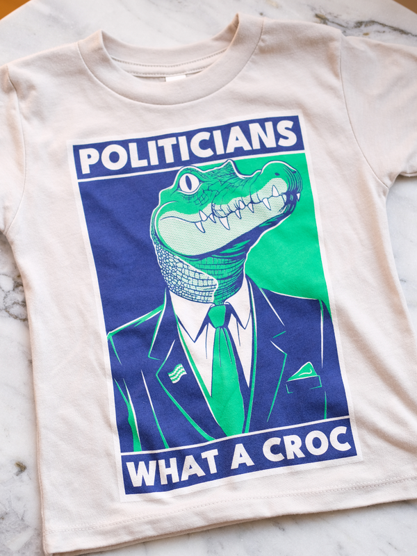 Politicians What a Croc | Kids Graphic Tee-Tees-Ambitious Kids
