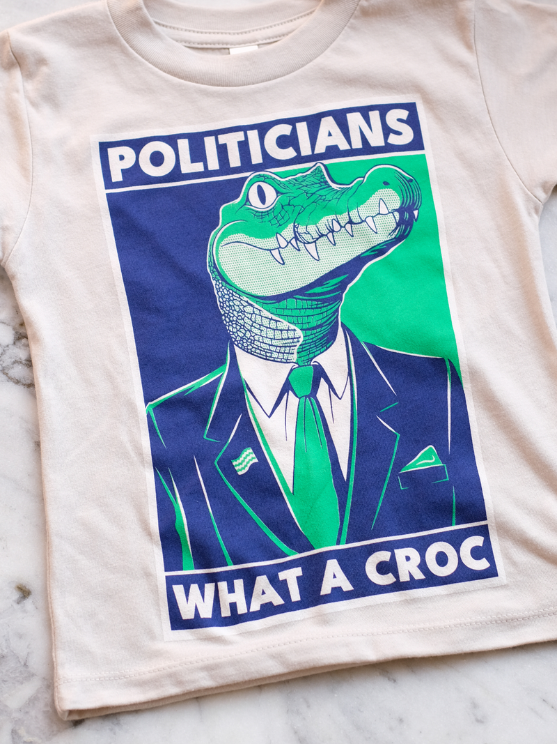 Politicians What a Croc | Kids Graphic Tee-Tees-Ambitious Kids