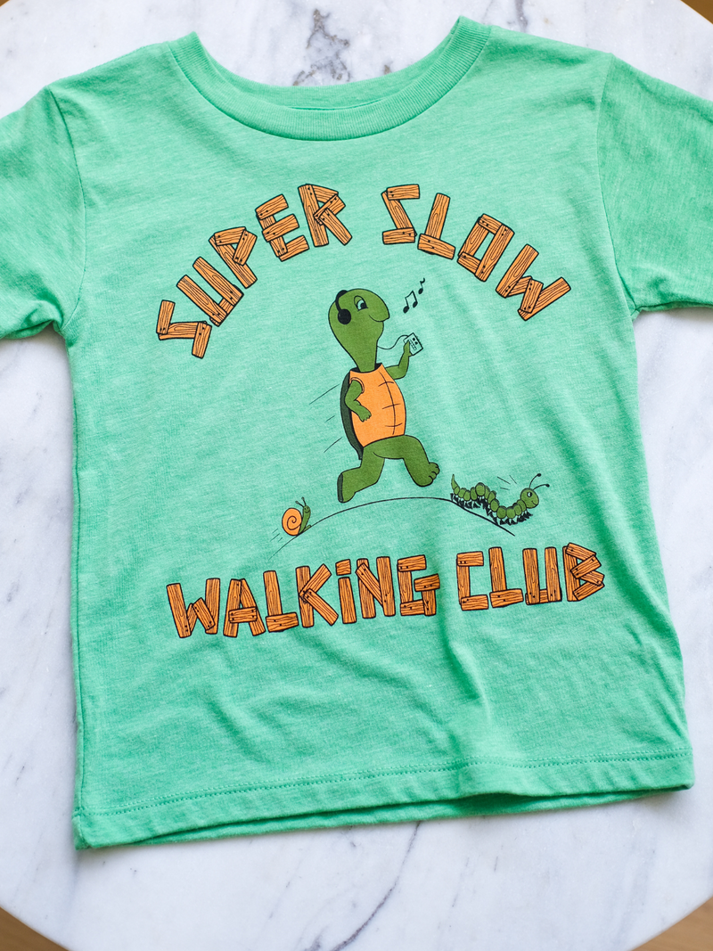 Super Slow Walking Club | Kids Graphic Tee-Tees-Ambitious Kids