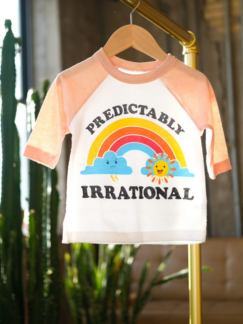 Predictably Irrational | Raglan Baseball Tee | Sizes 2T - YL-3/4 Sleeve-Ambitious Kids